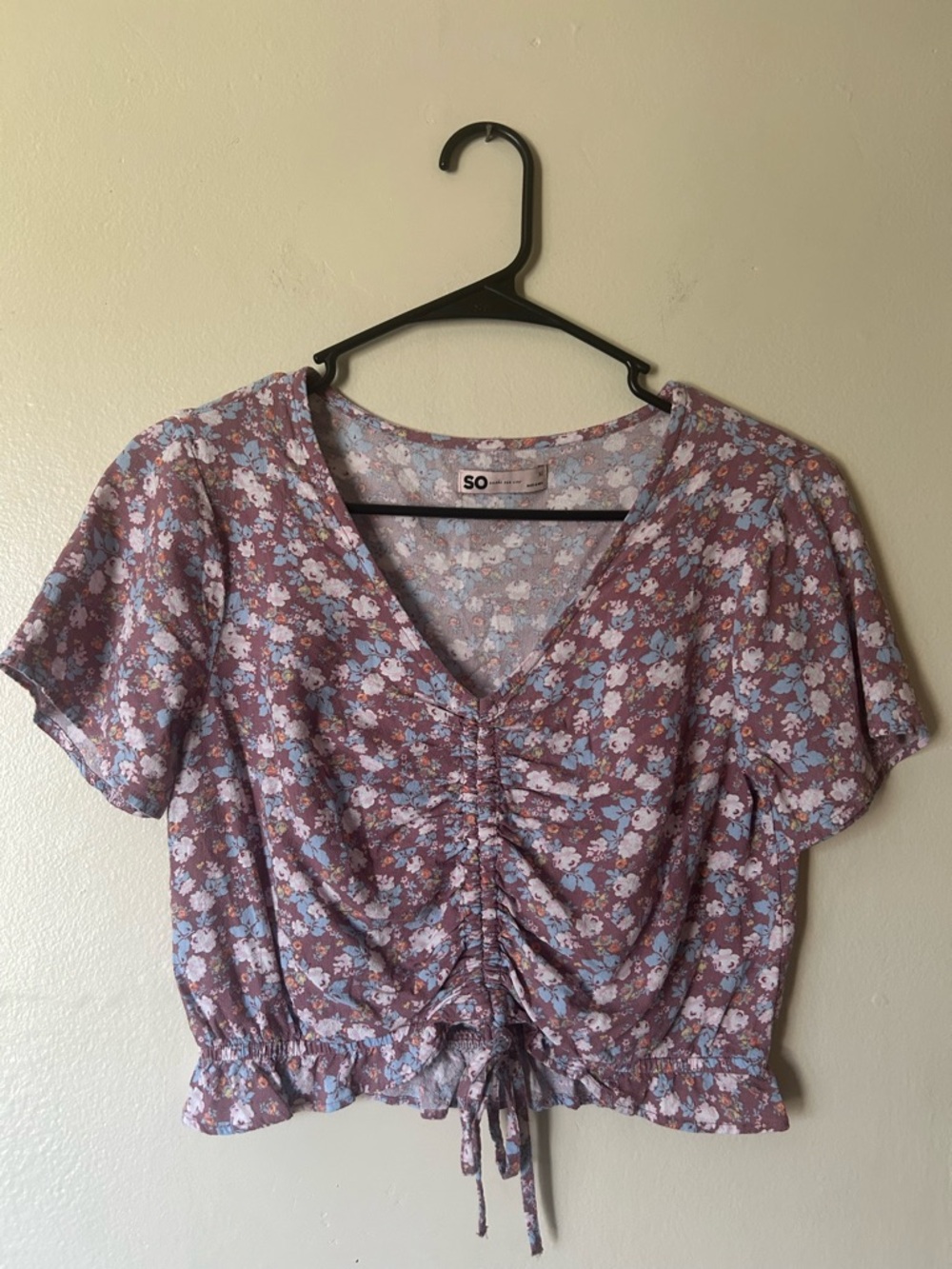 Cottagecore M Cropped V-Neck Dainty Whimsy Fairy Garden Girl Boho Artsy